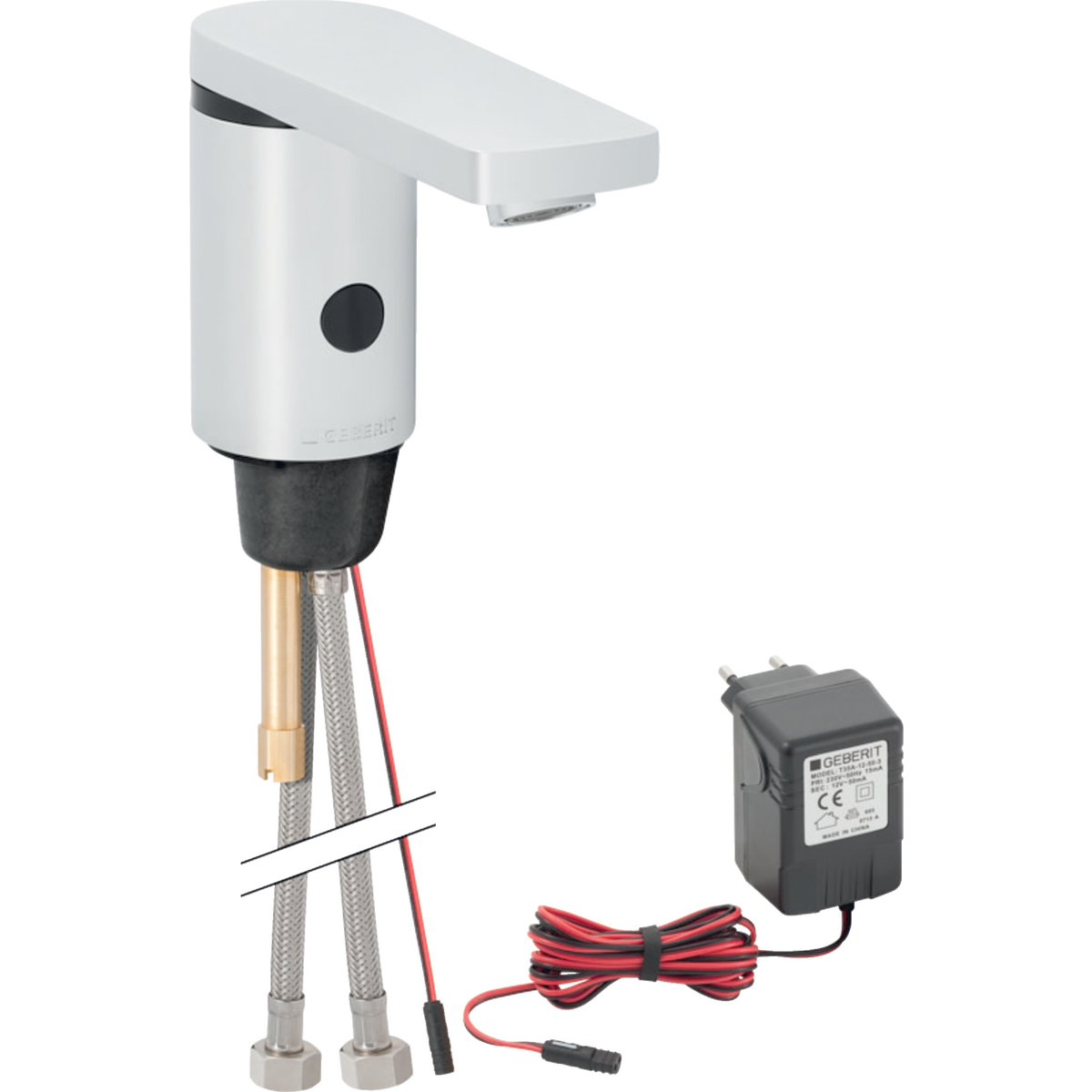 Geberit washbasin tap type 186 touchless sensor tap with internal mixing, mians powered gloss chrome