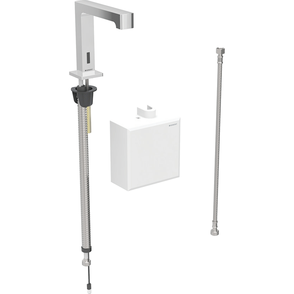 Geberit Brenta washbasin tap, deck-mounted, generator operation, with exposed function box: chrome / Glossy, Mixer=without mixer