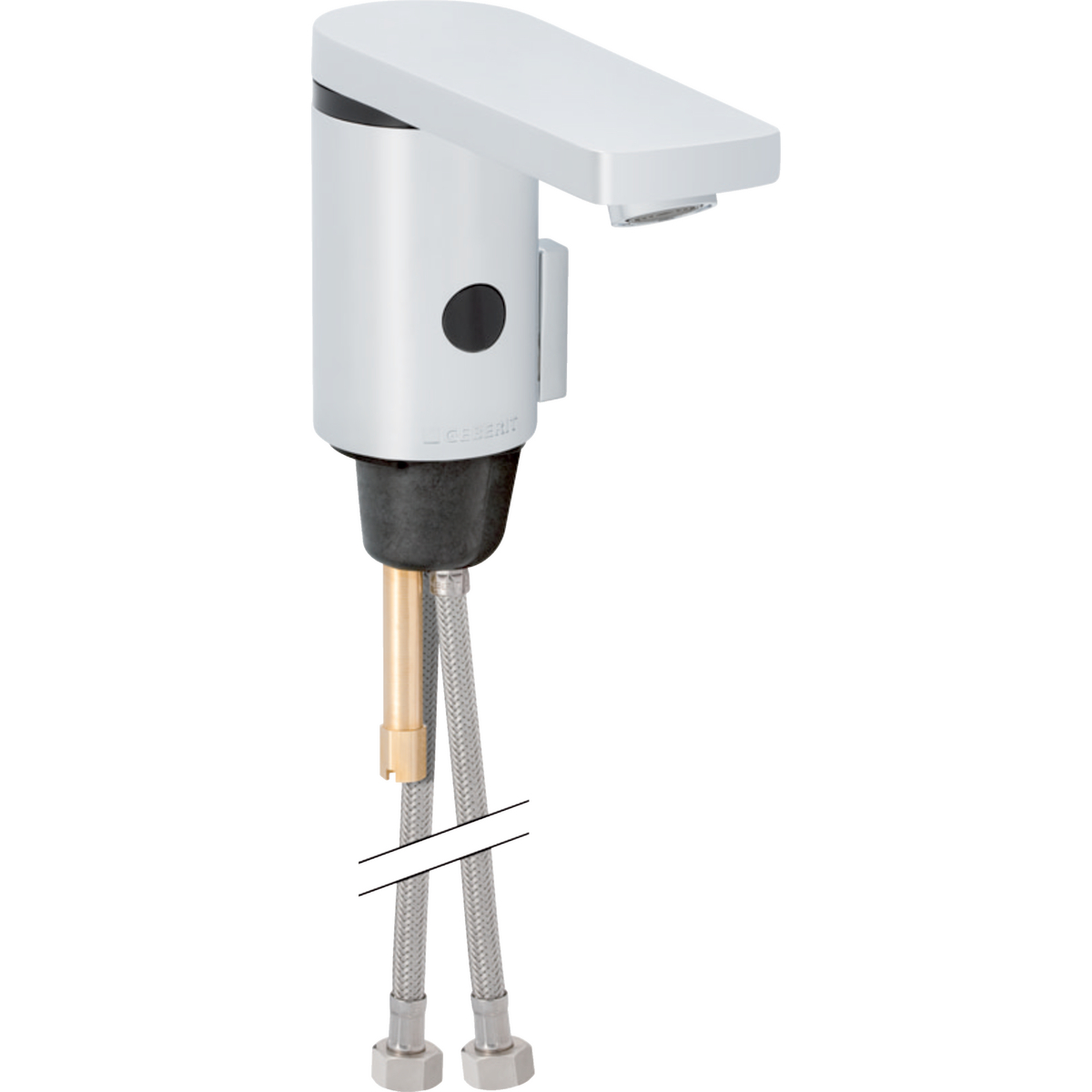 Geberit Type 186 washbasin tap, battery operation: chrome / Glossy, Mixer=with mixer and handle