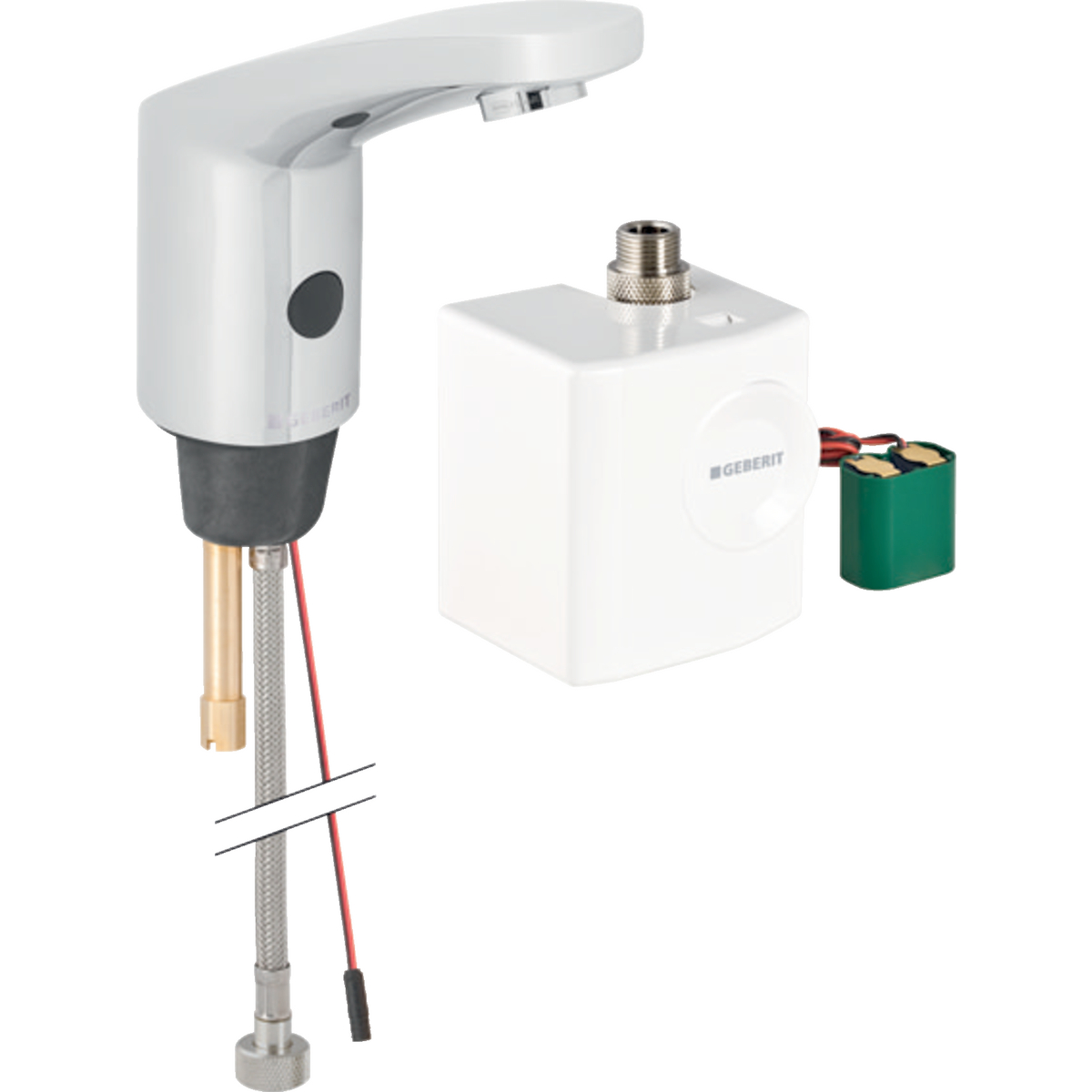 Geberit Type 185 washbasin tap, generator operation: chrome / Glossy, Mixer=without mixer