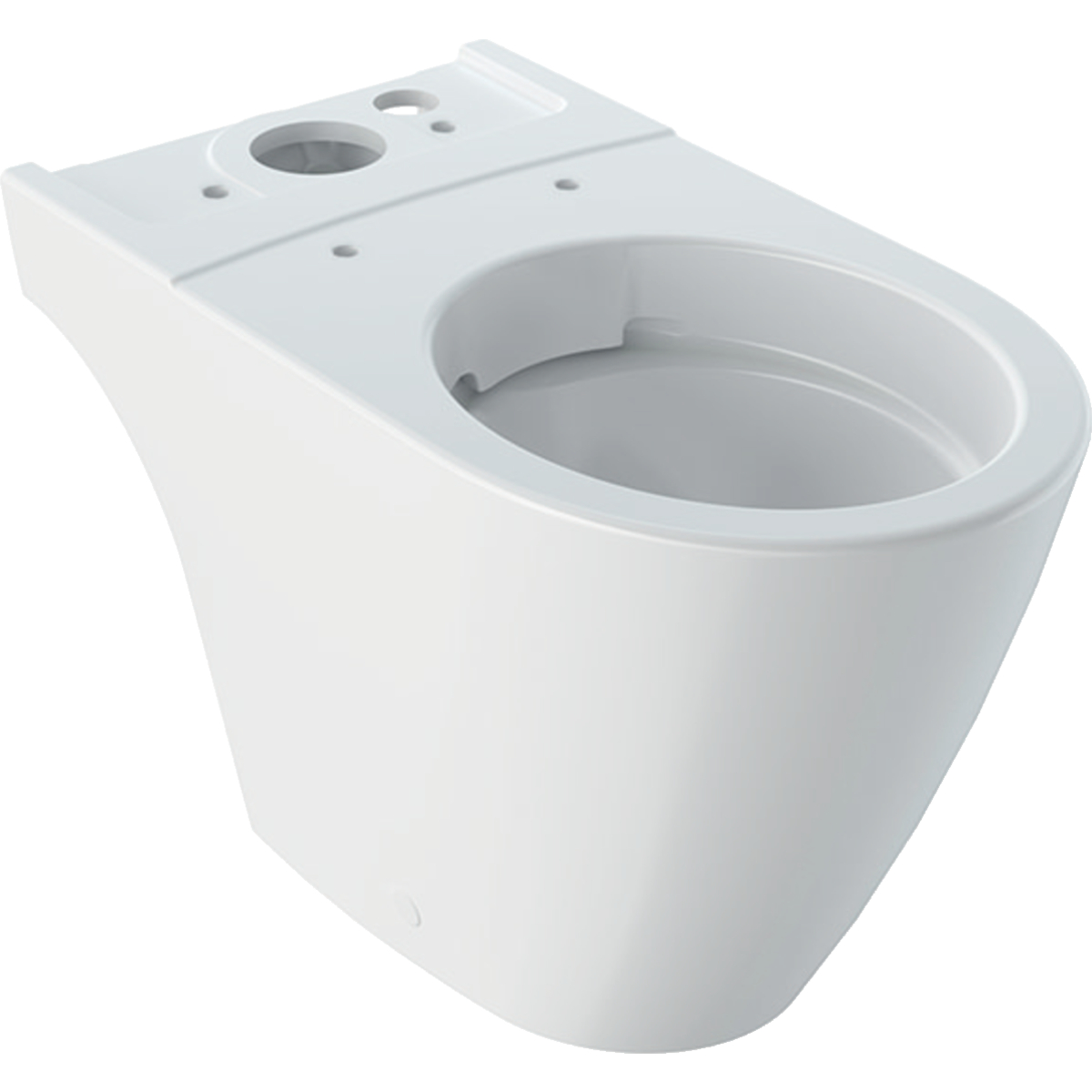 Geberit iCon floor-standing WC for close-coupled exposed cistern, washdown, shrouded, Rimfree: T=63.5cm, white / KeraTect