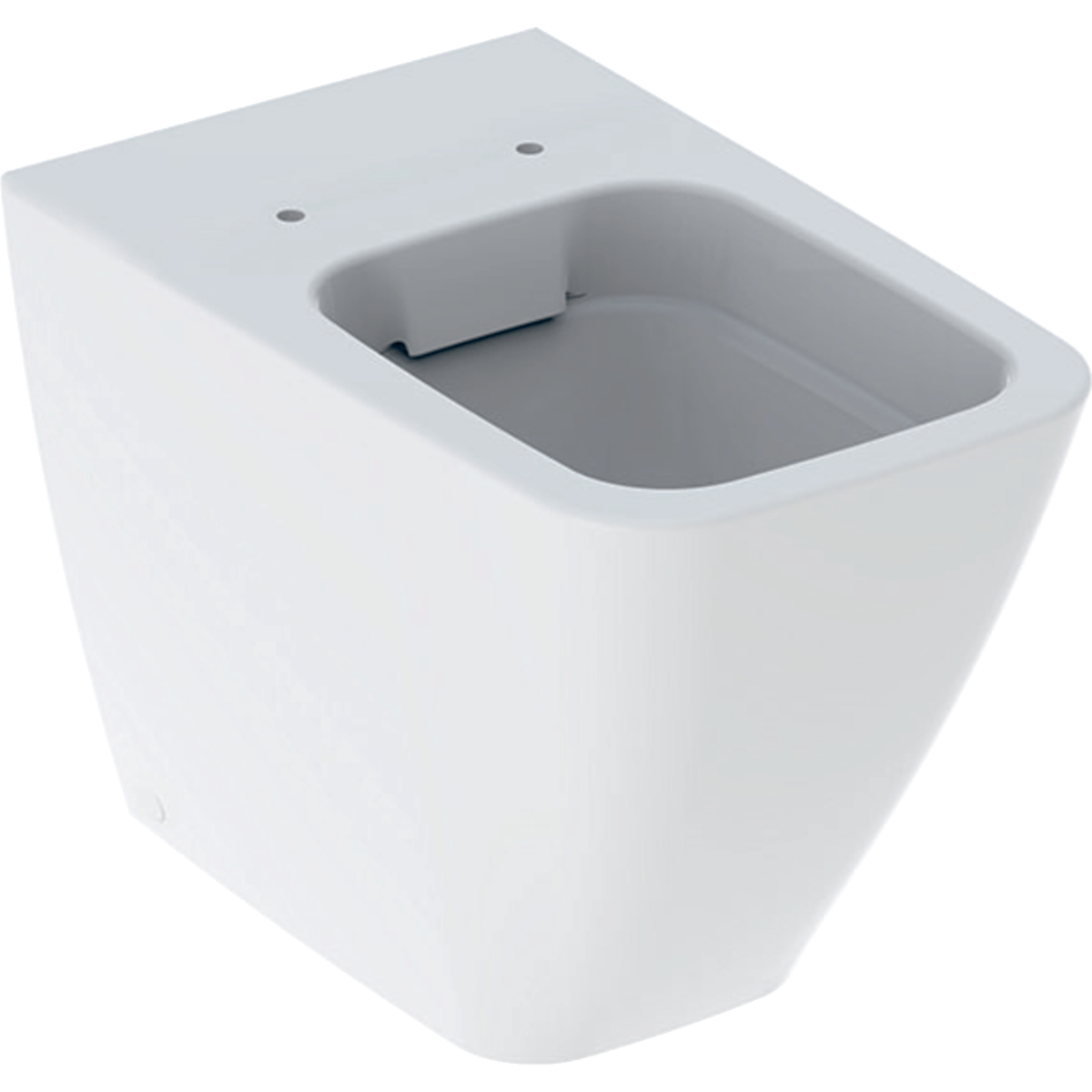 Geberit iCon floor-standing WC, square, washdown, back-to-wall, shrouded, Rimfree: T=56cm, white / KeraTect