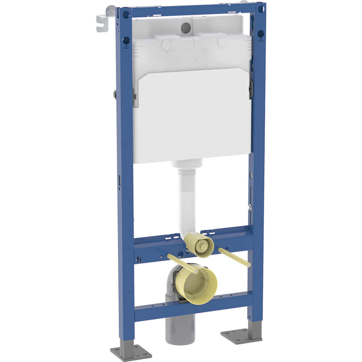 Geberit Duofix element for wall-hung WC, 112 cm, with Delta concealed cistern 12 cm, freestanding, concealed cistern turned