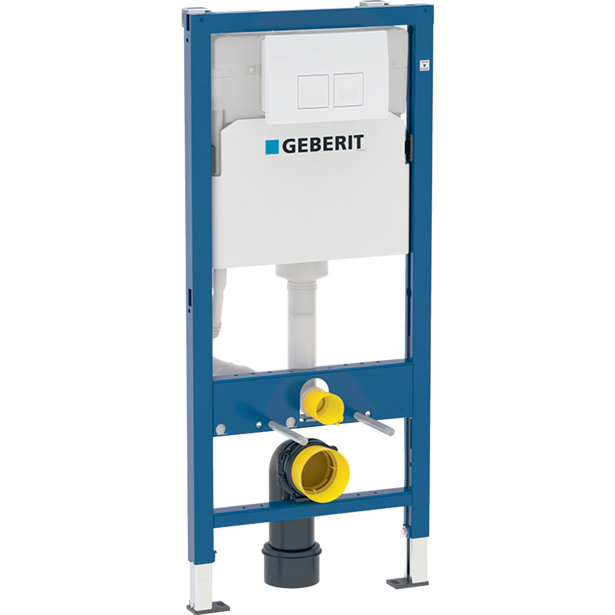 Geberit Duofix element for wall-hung WC, 112 cm, with Delta concealed cistern 12 cm, Delta25 (ex Delta35) actuator plate, square