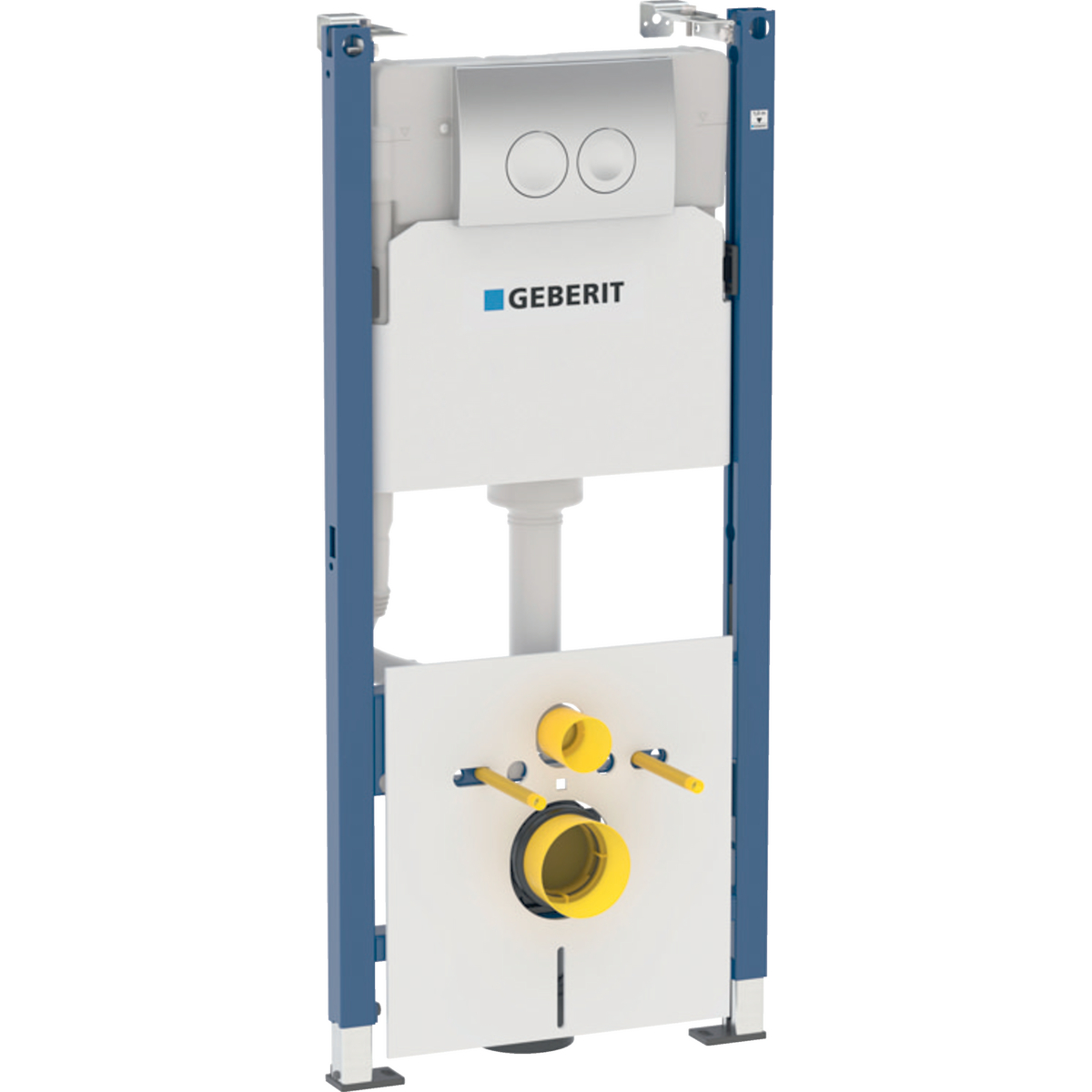 Geberit Duofix element for wall-hung WC, 112 cm, with Delta concealed cistern 12 cm, Delta25 actuator plate, round