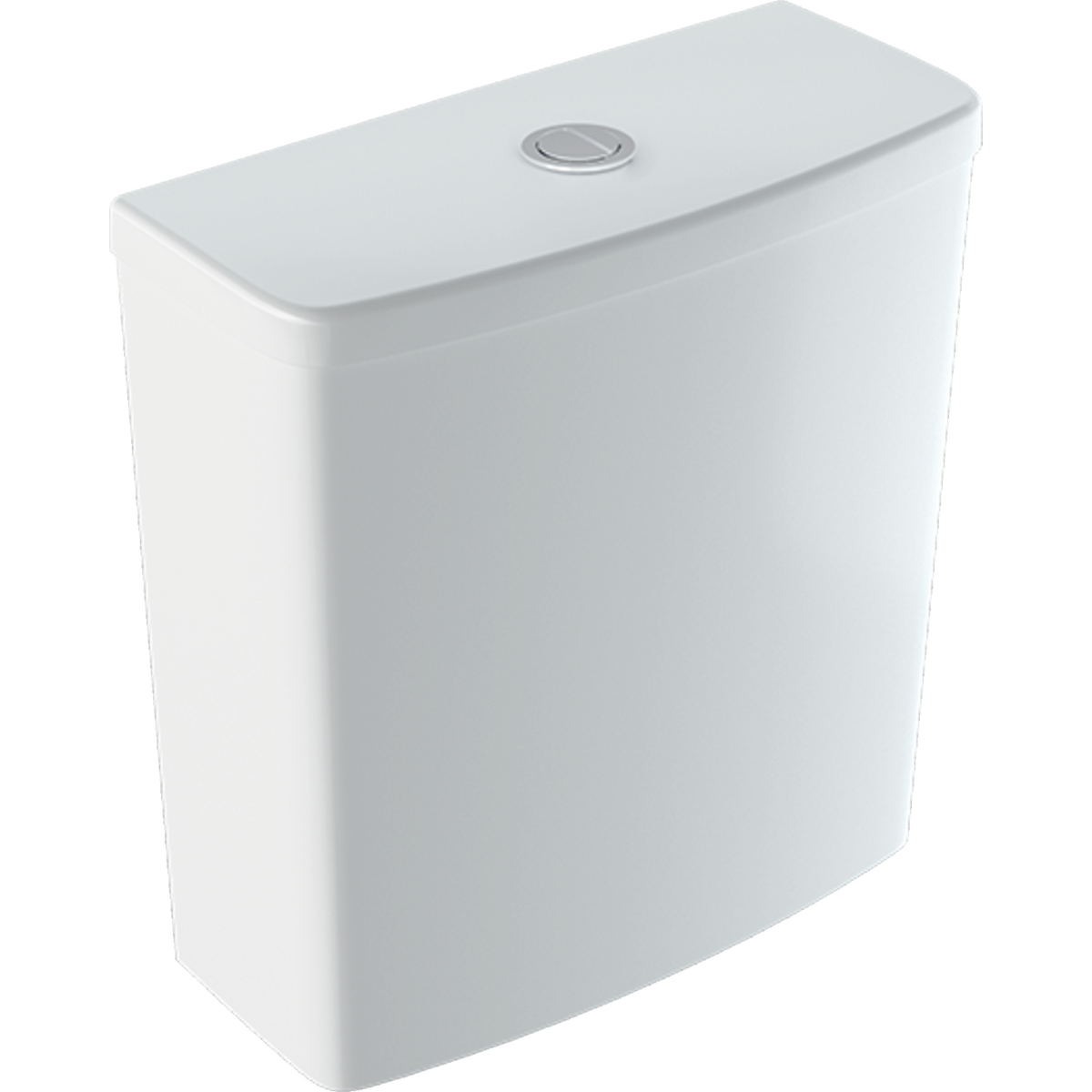 Geberit Selnova Square exposed cistern, close-coupled, dual flush, bottom water supply connection: white
