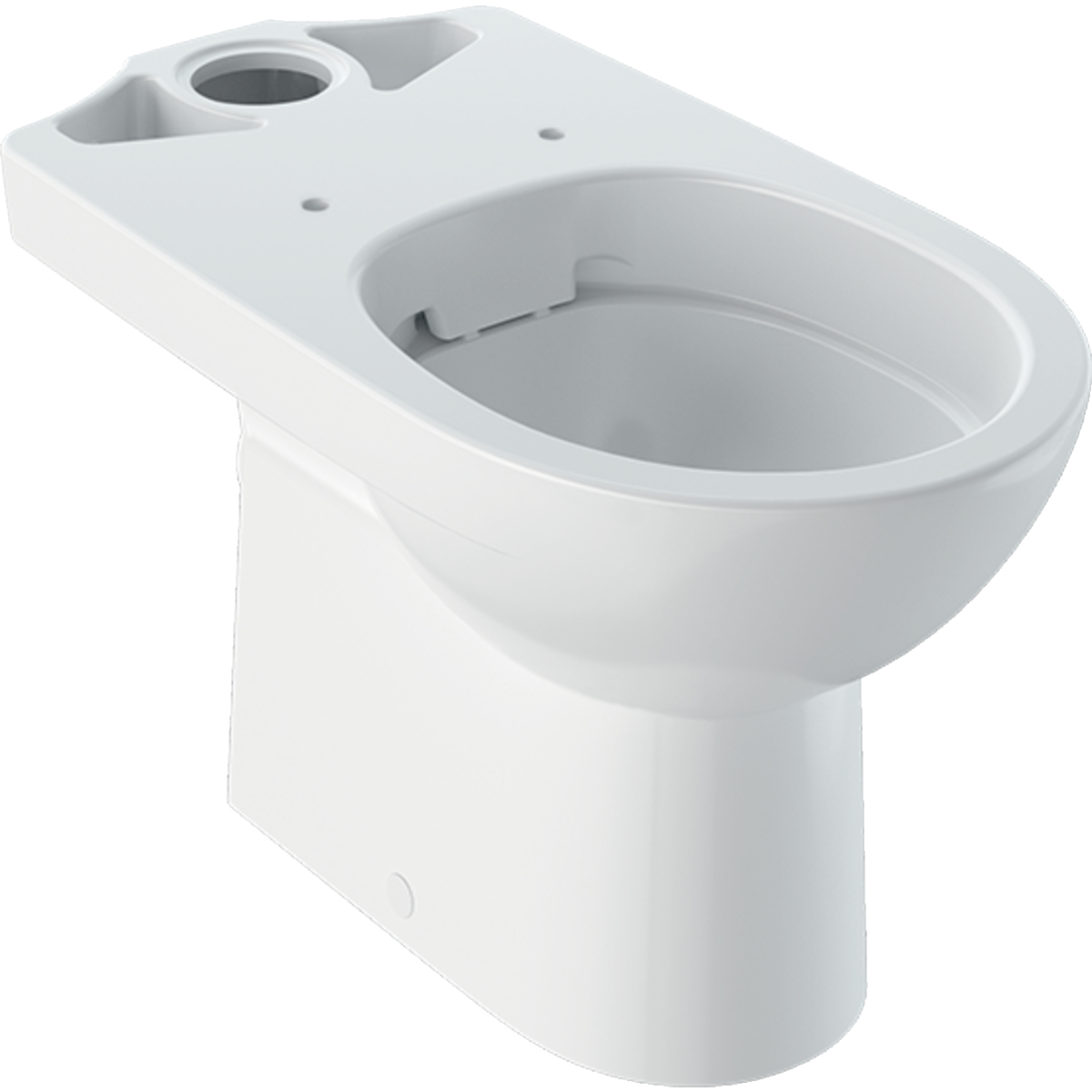 Geberit Selnova floor-standing WC for close-coupled exposed cistern, washdown, horizontal outlet, semi-shrouded, Rimfree: white