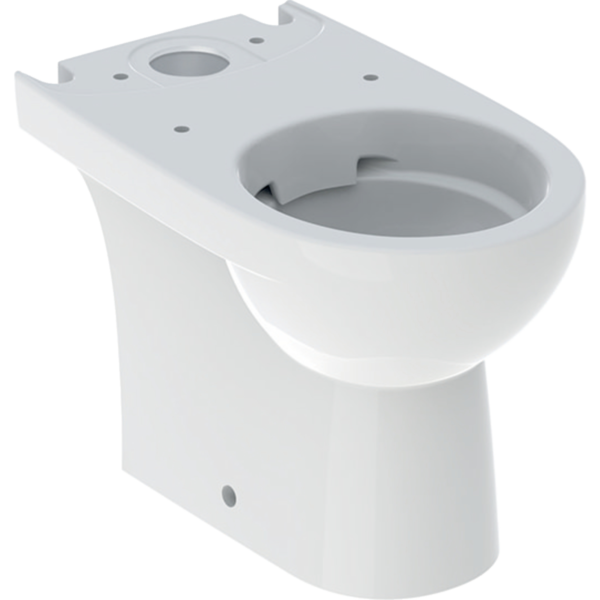 Geberit Selnova Compact floor-standing WC for close-coupled exposed cistern, washdown, multidirectional outlet, semi-shrouded, small projection, Rimfree: white