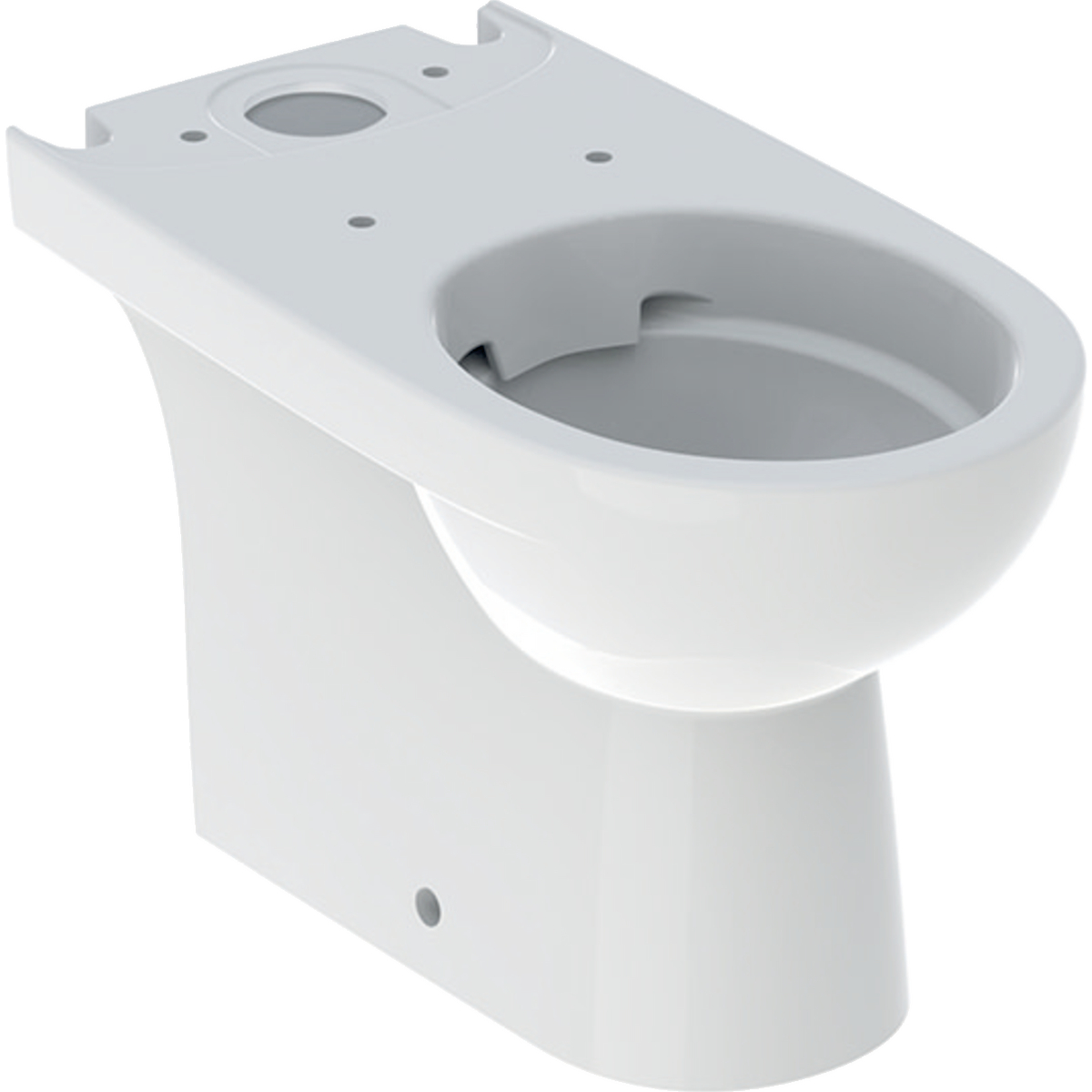 Geberit Selnova floor-standing WC for close-coupled exposed cistern, washdown, multidirectional outlet, semi-shrouded, Rimfree: white