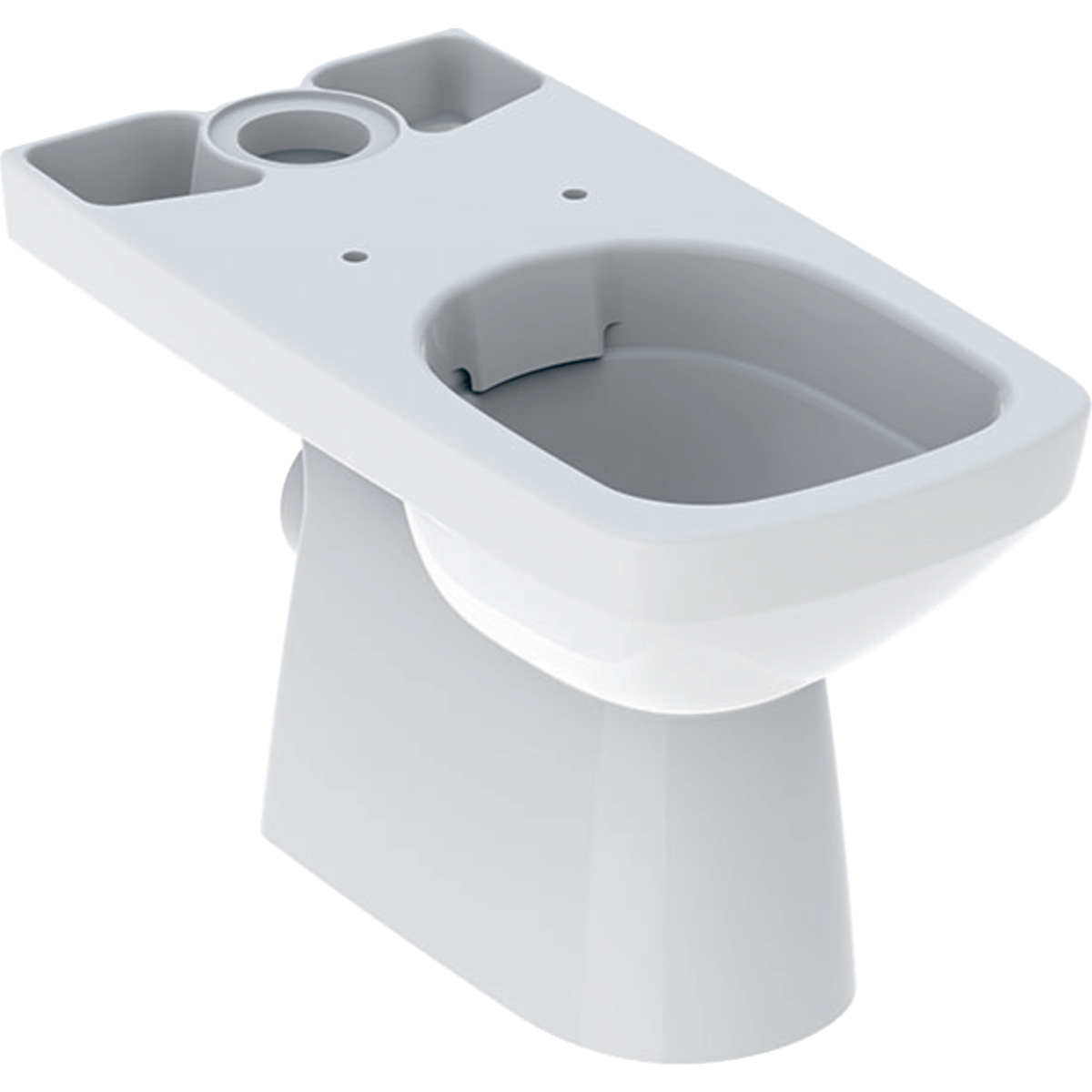 Geberit Selnova Square floor-standing WC for close-coupled exposed cistern, square, washdown, horizontal outlet, semi-shrouded, Rimfree: T=68cm