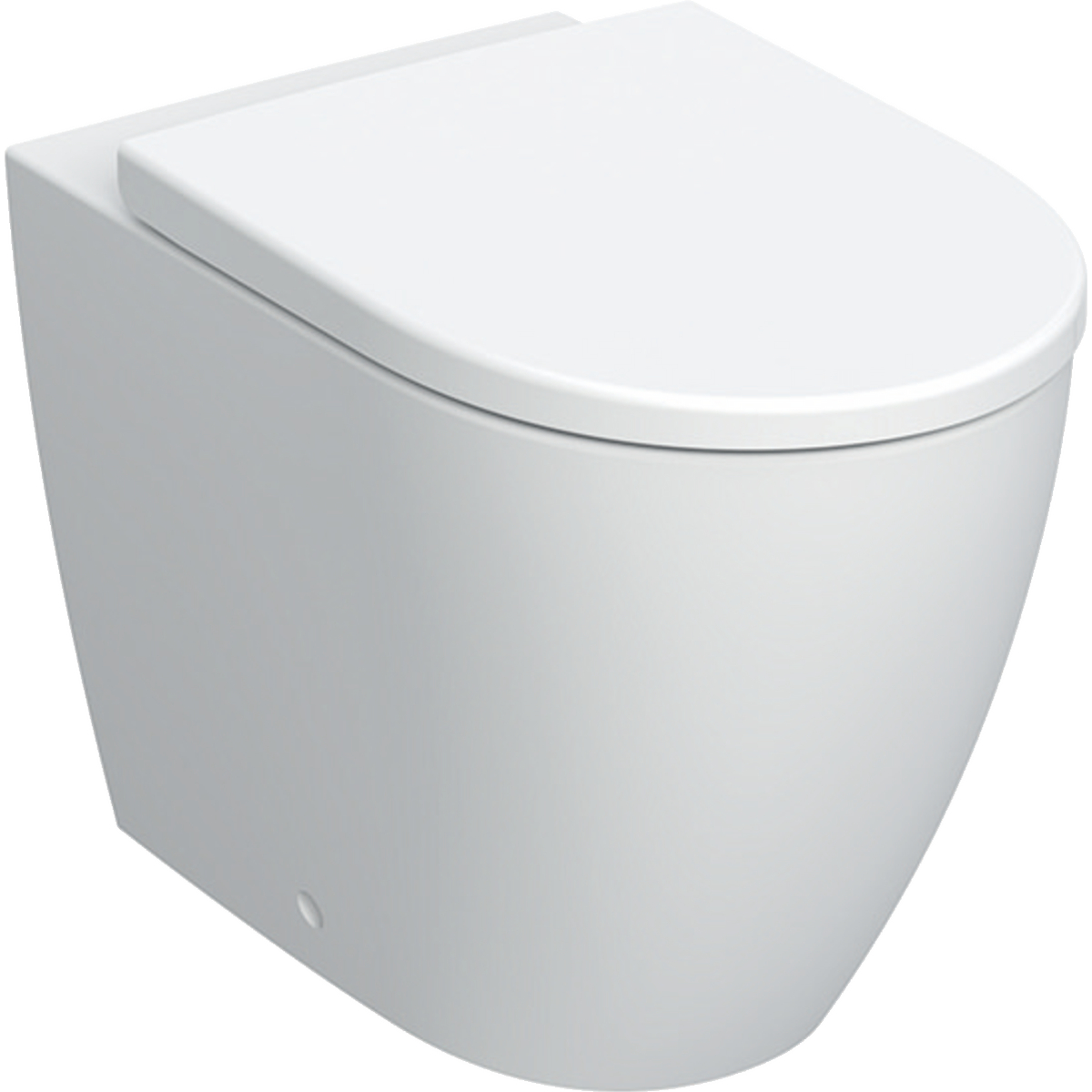Geberit iCon floor-standing WC set, washdown, back-to-wall, shrouded, Rimfree, with WC seat: T=56cm, white / matt