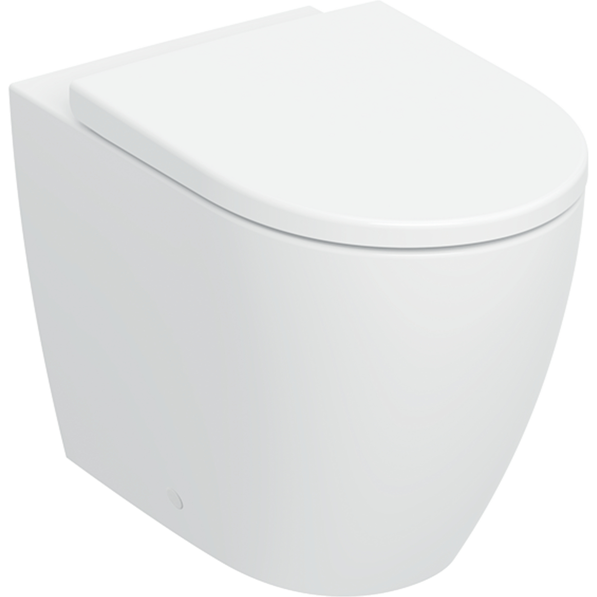 Geberit iCon set of floor-standing WC, back-to-wall, shrouded, TurboFlush, with WC seat: T=56cm, Soft-closing mechanism=yes, Quick-release hinges=Yes, lockable, Fastening=from above, white
