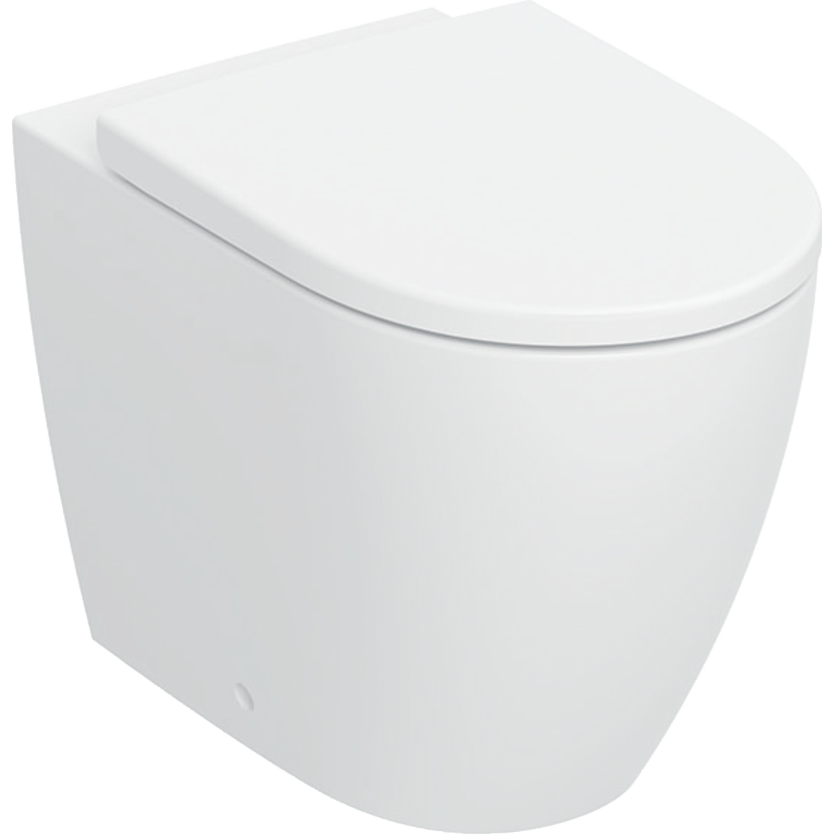 Geberit iCon set of floor-standing WC, back-to-wall, shrouded, TurboFlush, with WC seat: T=56cm, Soft-closing mechanism=yes, Quick-release hinges=Yes, lockable, Fastening=from above, white / matt