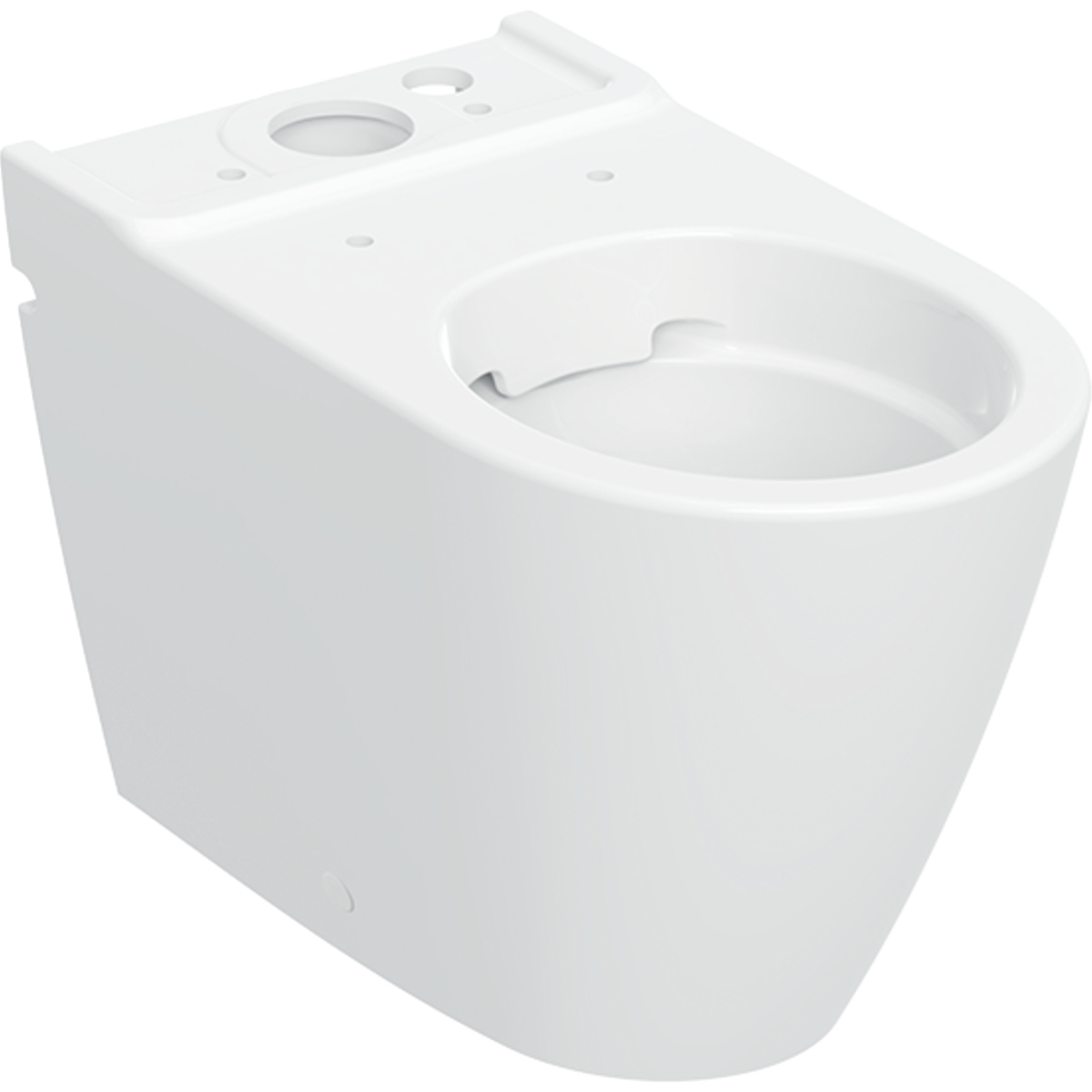 Geberit Smyle floor-standing WC for close-coupled exposed cistern, washdown, back-to-wall, shrouded, Rimfree: T=63.5cm, white