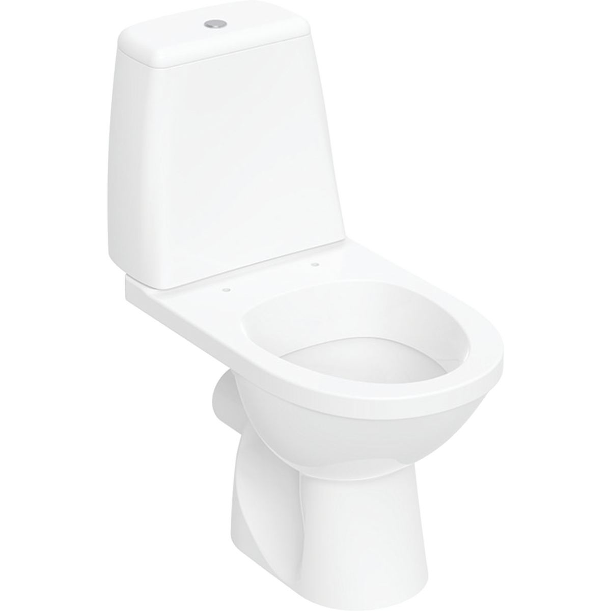 Koło Solo set of floor-standing WC with close-coupled exposed cistern, washdown, horizontal outlet
