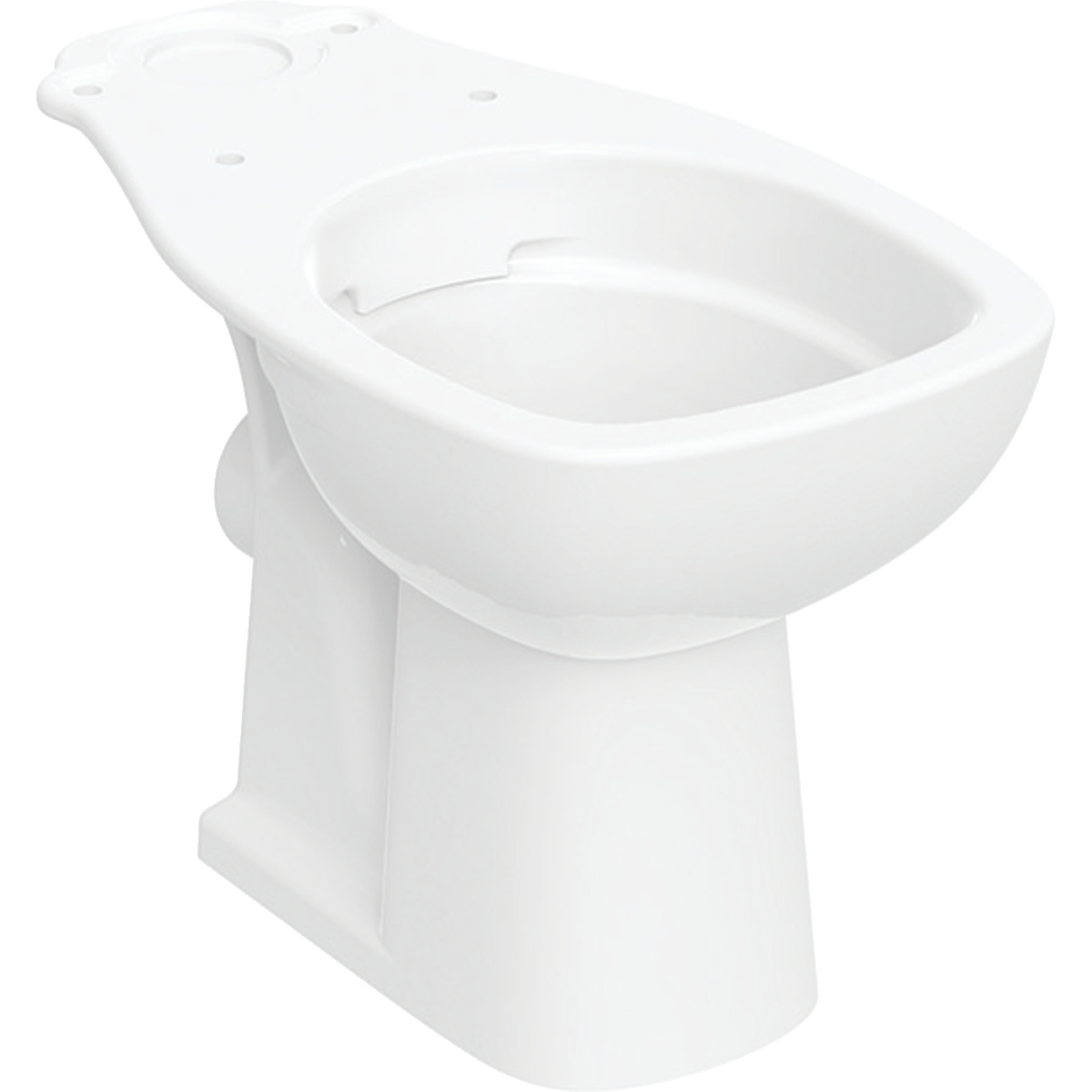 Twyford Alcona floor-standing WC for close-coupled exposed cistern, washdown, square design, horizontal outlet, Rimfree: white