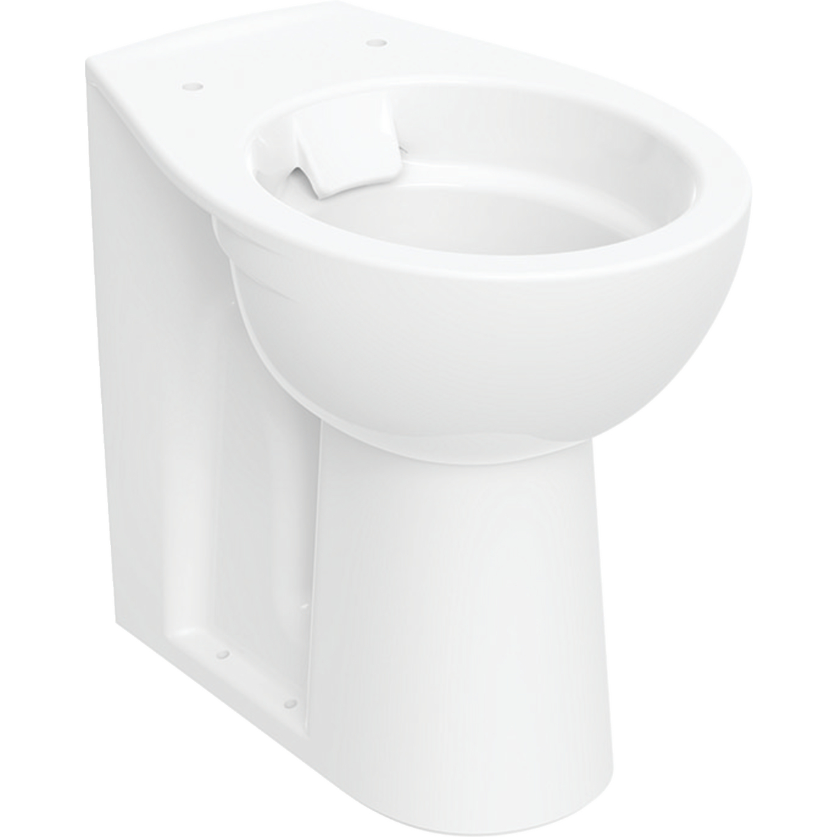 Twyford Alcona floor-standing WC, washdown, back-to-wall, raised, horizontal outlet, Rimfree: white