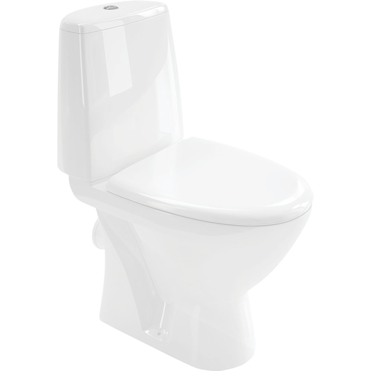 Koło Runa set of floor-standing WC with close-coupled exposed cistern, washdown, horizontal outlet, with WC seat