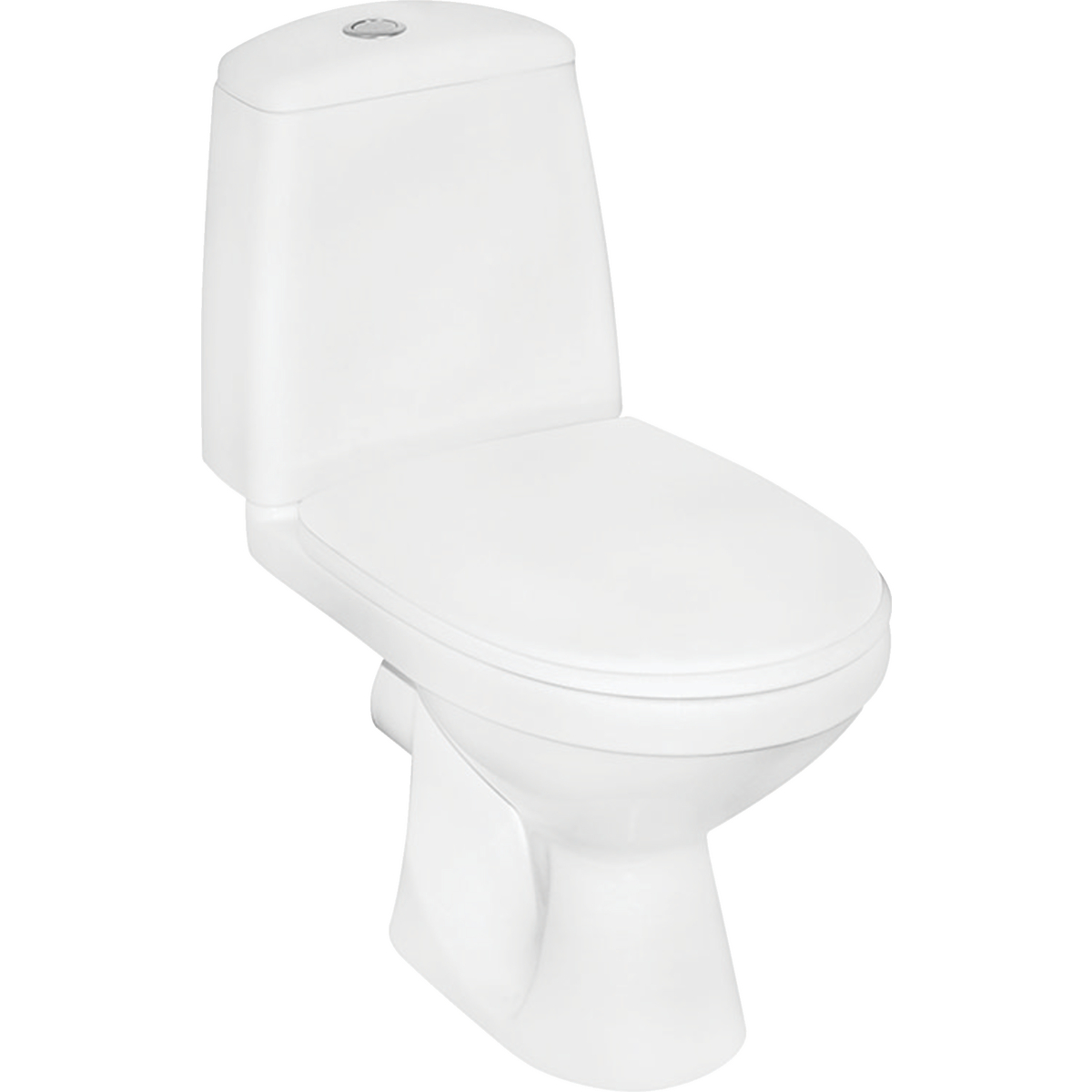Koło Solo set of floor-standing WC with close-coupled exposed cistern, washdown, horizontal outlet, with WC seat made of PP