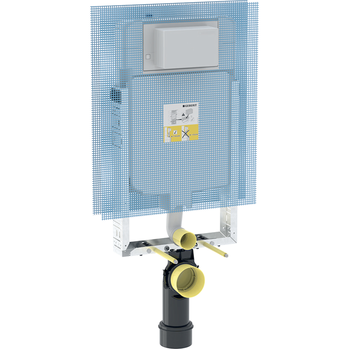 Geberit Kombifix element for wall-hung WC, 109 cm, with Alpha concealed cistern 8 cm, with leg supports