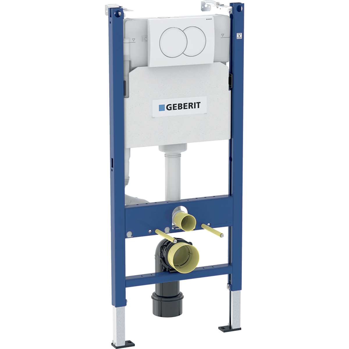 Geberit Duofix element for wall-hung WC, 112 cm, with Delta concealed cistern 12 cm, Delta20 (ex Delta30) actuator plate, square