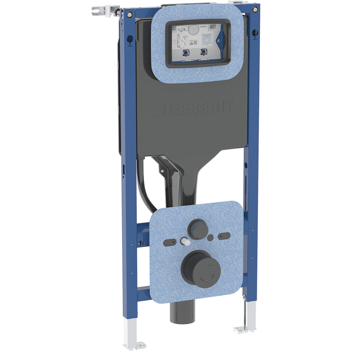 Geberit Duofix element for wall-hung WC, 120 cm, with Geberit Sigma concealed cistern 12 cm, with HS50 hygiene flush unit: Connection=2 water supply connections