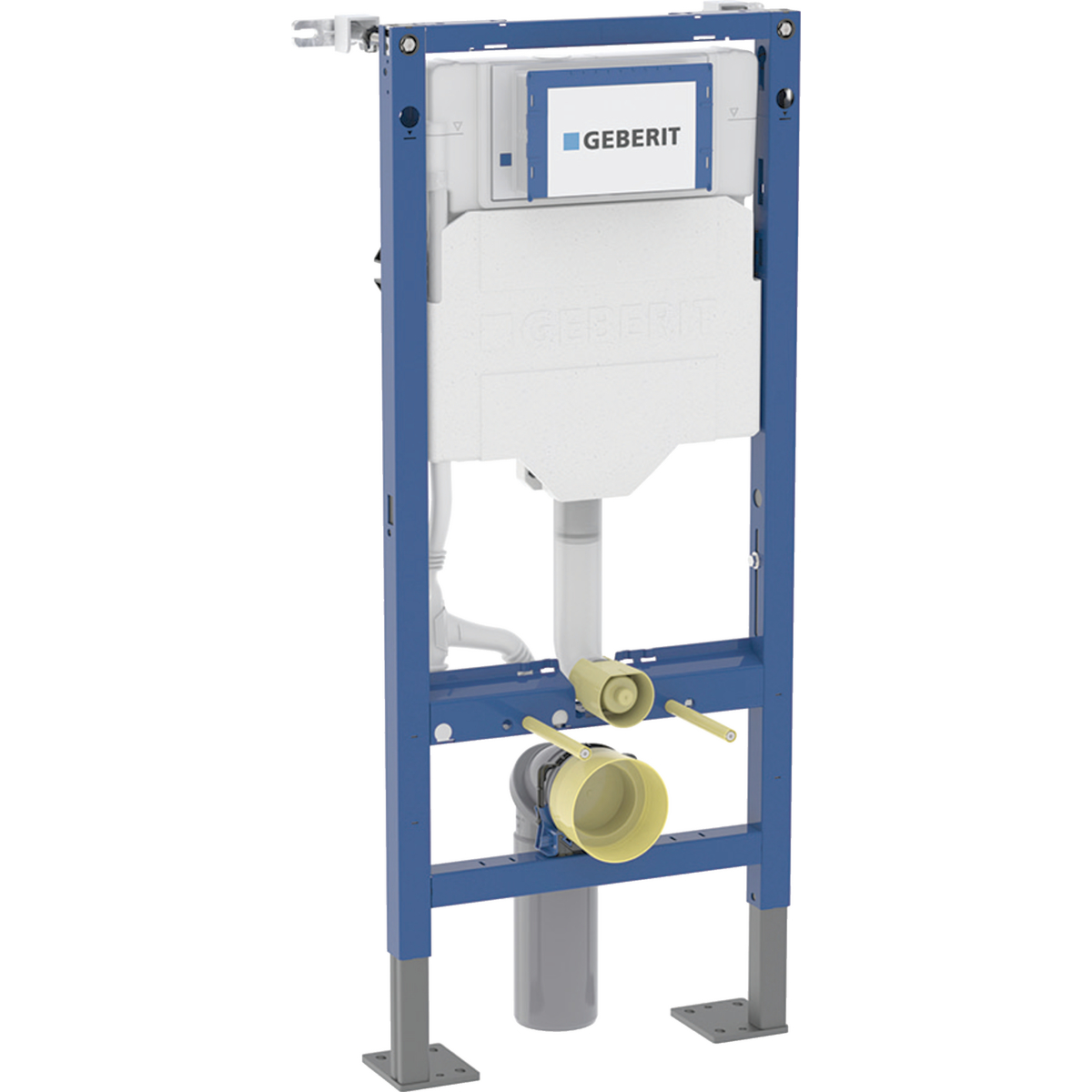 Geberit Duofix set of element for wall-hung WC, 112 cm, with Sigma concealed cistern 12 cm, Sigma20 actuator plate and Renova wall-hung WC, semi-shrouded