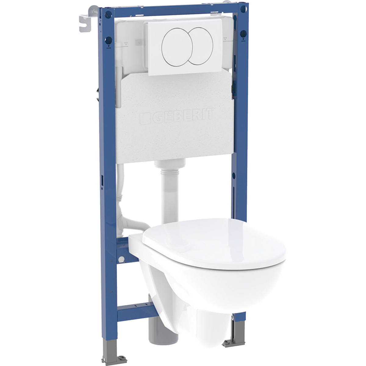 Geberit set of element for wall-hung WC, 112 cm, with Delta concealed cistern 12 cm, Delta50 actuator plate, square, Selnova Square wall-hung WC, square, Rimfree