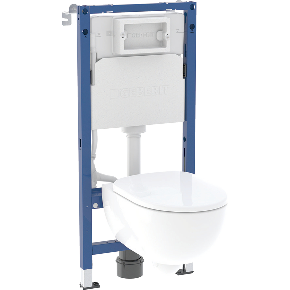 Geberit set of element for wall-hung WC, 112 cm, with Delta concealed cistern 12 cm, Selnova Square wall-hung WC, square