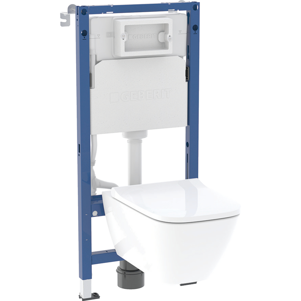 Geberit set of elements for wall-hung WC, 112 cm, with Delta concealed cistern 12 cm, Selnova wall-hung WC