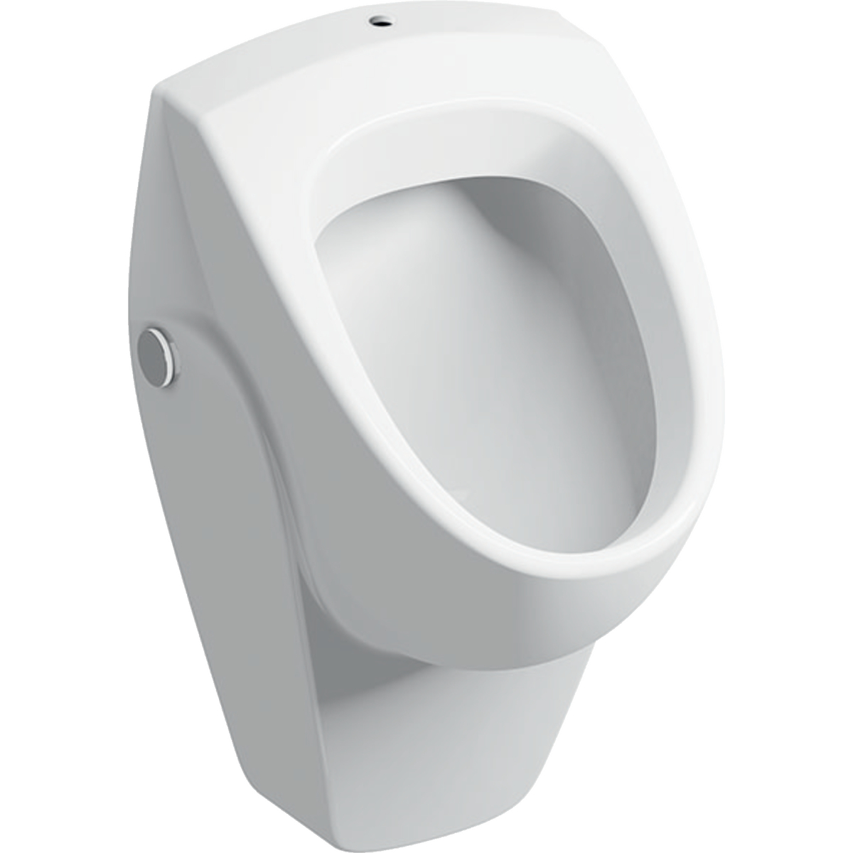 Geberit Renova Plan urinal with lid, inlet from the rear, outlet to the rear: T=30cm, Outlet=to the rear, Inlet=rear, White / KeraTect