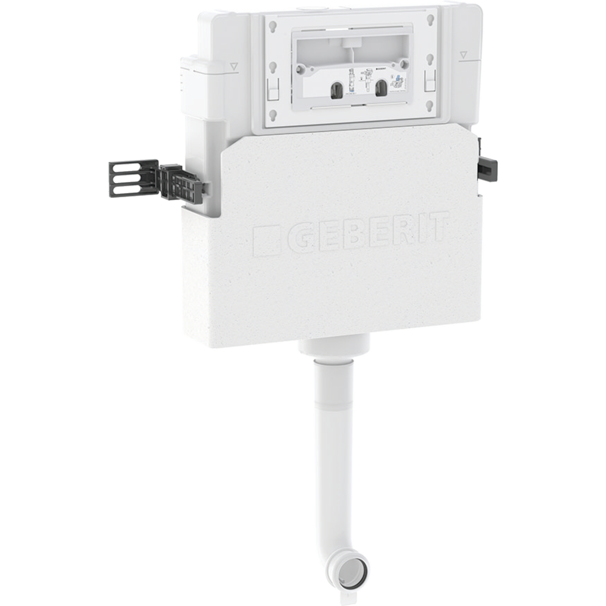 Geberit Alpha concealed cistern 12 cm, 5.8 / 3 litres, installation height 82 cm, with Alpha01 actuator plate, round: Chrome / Glossy