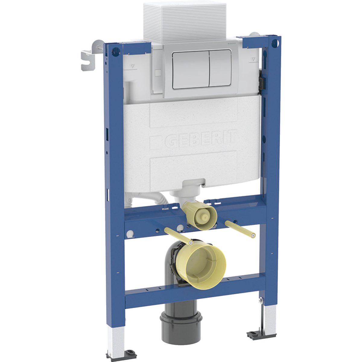 Geberit Duofix element for wall-hung WC, 98 cm, with Alpha concealed cistern 12 cm, 5.8 / 3 litres, Alpha01 actuator plate, round