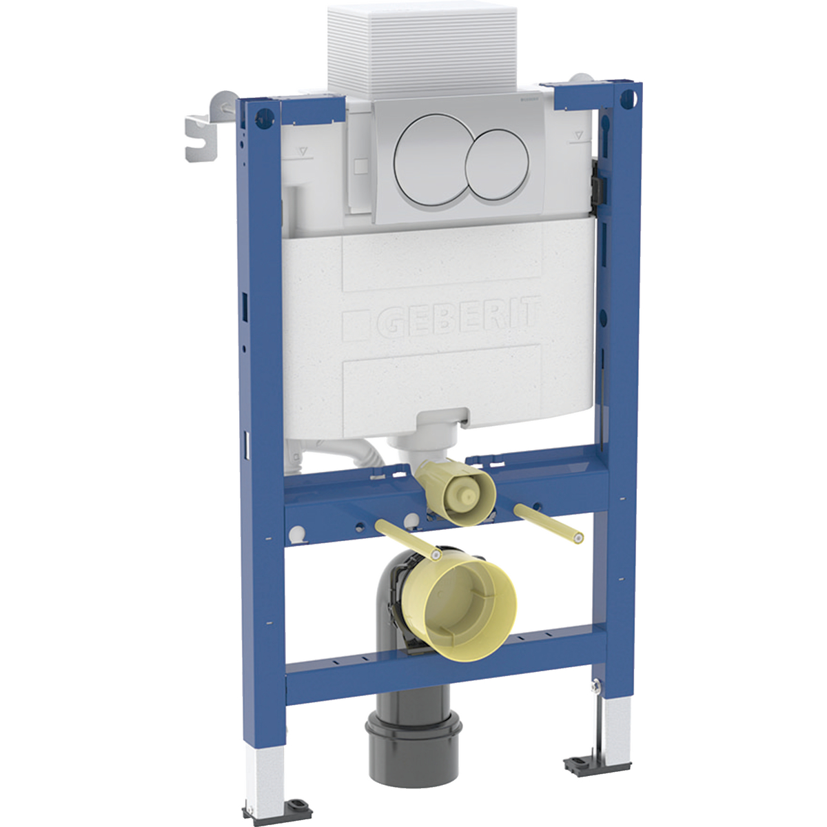 Geberit Duofix element for wall-hung WC, 82 cm, with Alpha concealed cistern 12 cm, 5.8 / 3 litres, Alpha01 actuator plate, square