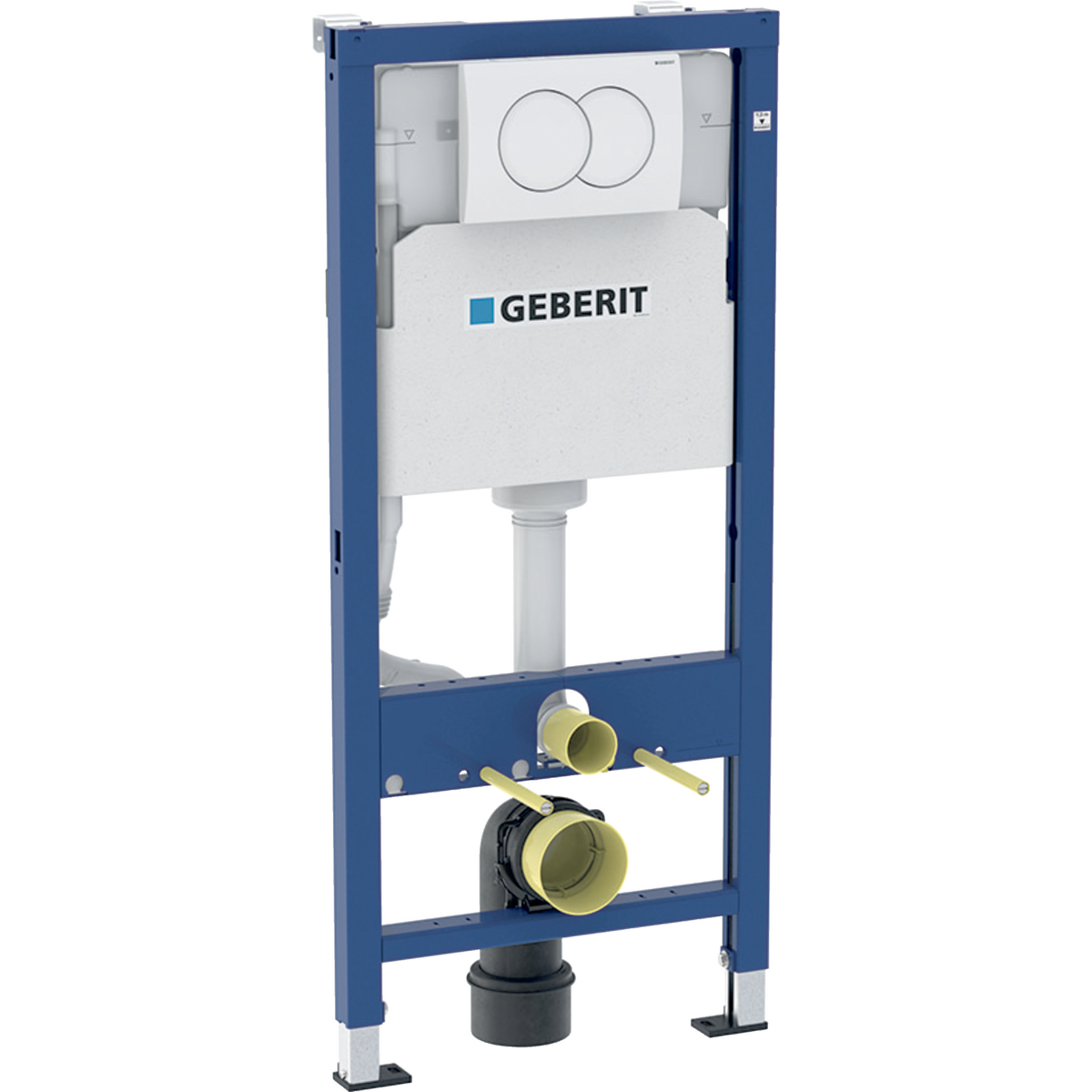 Geberit Duofix element for wall-hung WC, 112 cm, with Delta concealed cistern 12 cm, Delta01 actuator plate, round