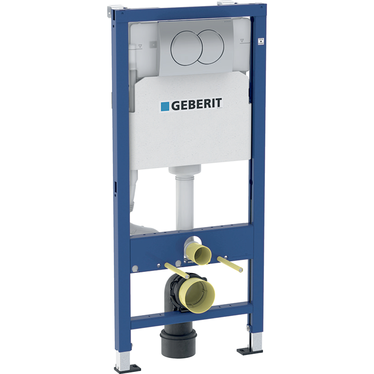 Geberit Duofix element for wall-hung WC, 112 cm, with Delta concealed cistern 12 cm, Delta20 actuator plate, round