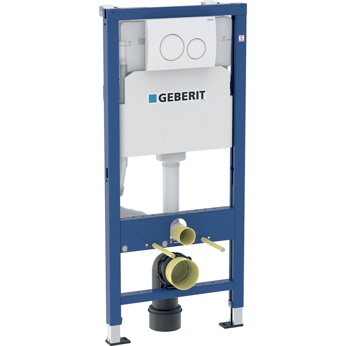 Geberit Duofix element for wall-hung WC, 112 cm, with Delta concealed cistern 12 cm, Delta01 actuator plate, round