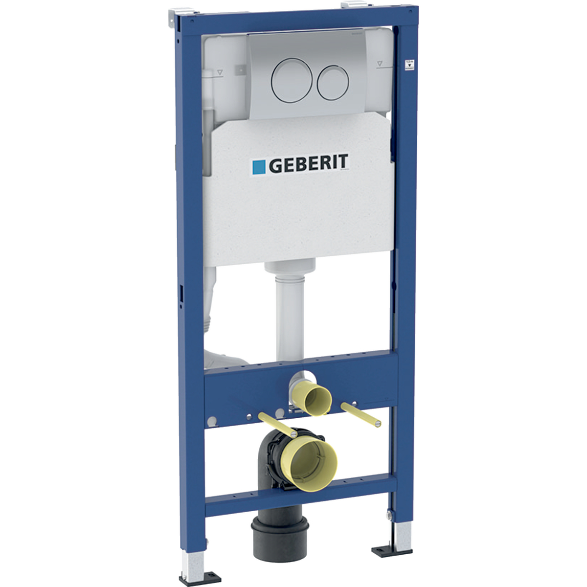 Geberit Duofix element for wall-hung WC, 112 cm, with Delta concealed cistern 12 cm, Delta20 actuator plate, round