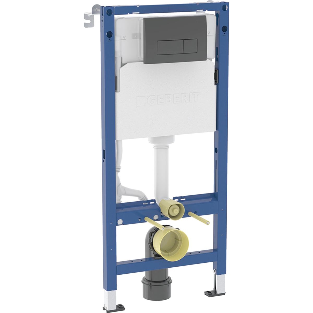 Geberit Duofix element for wall-hung WC, 112 cm, with Delta concealed cistern 12 cm, PEX connector, Delta25 actuator plate, round