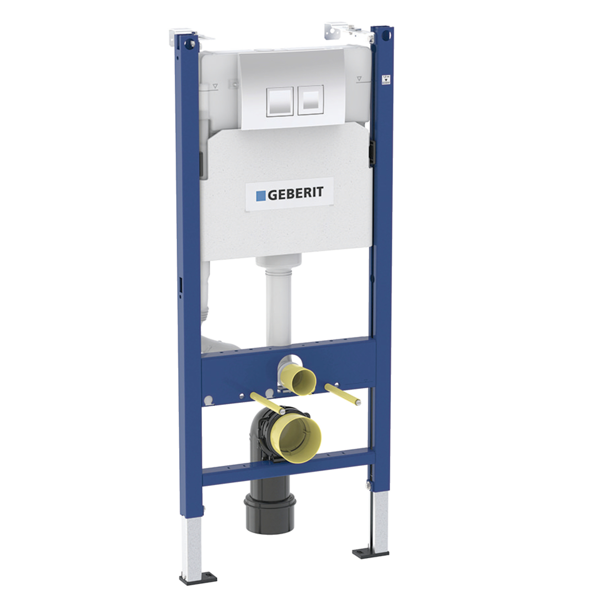 Geberit Duofix element for wall-hung WC, 112 cm, with Delta concealed cistern 12 cm, Delta20 actuator plate, round