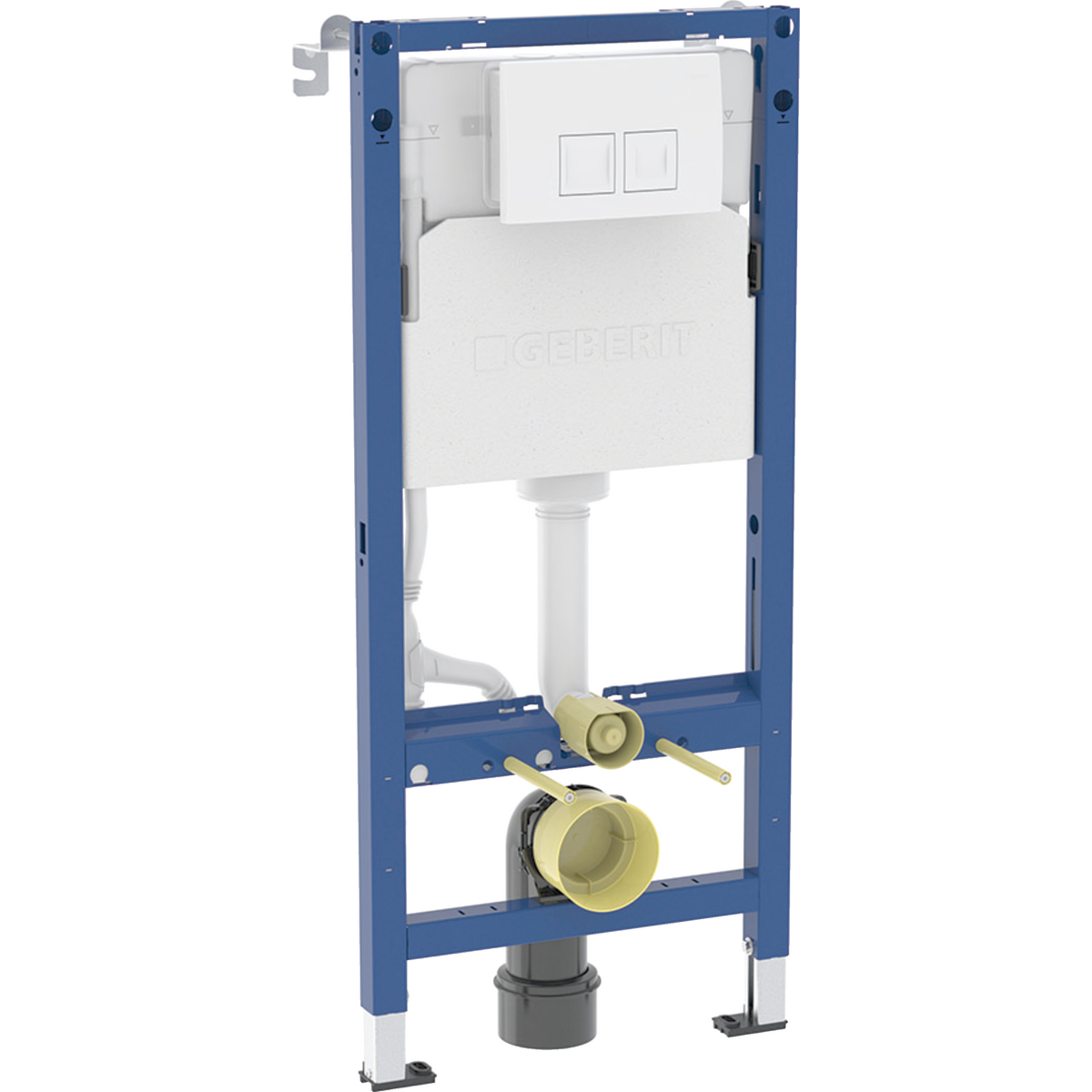 Geberit Duofix element for wall-hung WC, 112 cm, with Delta concealed cistern 12 cm, Delta25 (ex Delta35) actuator plate, square