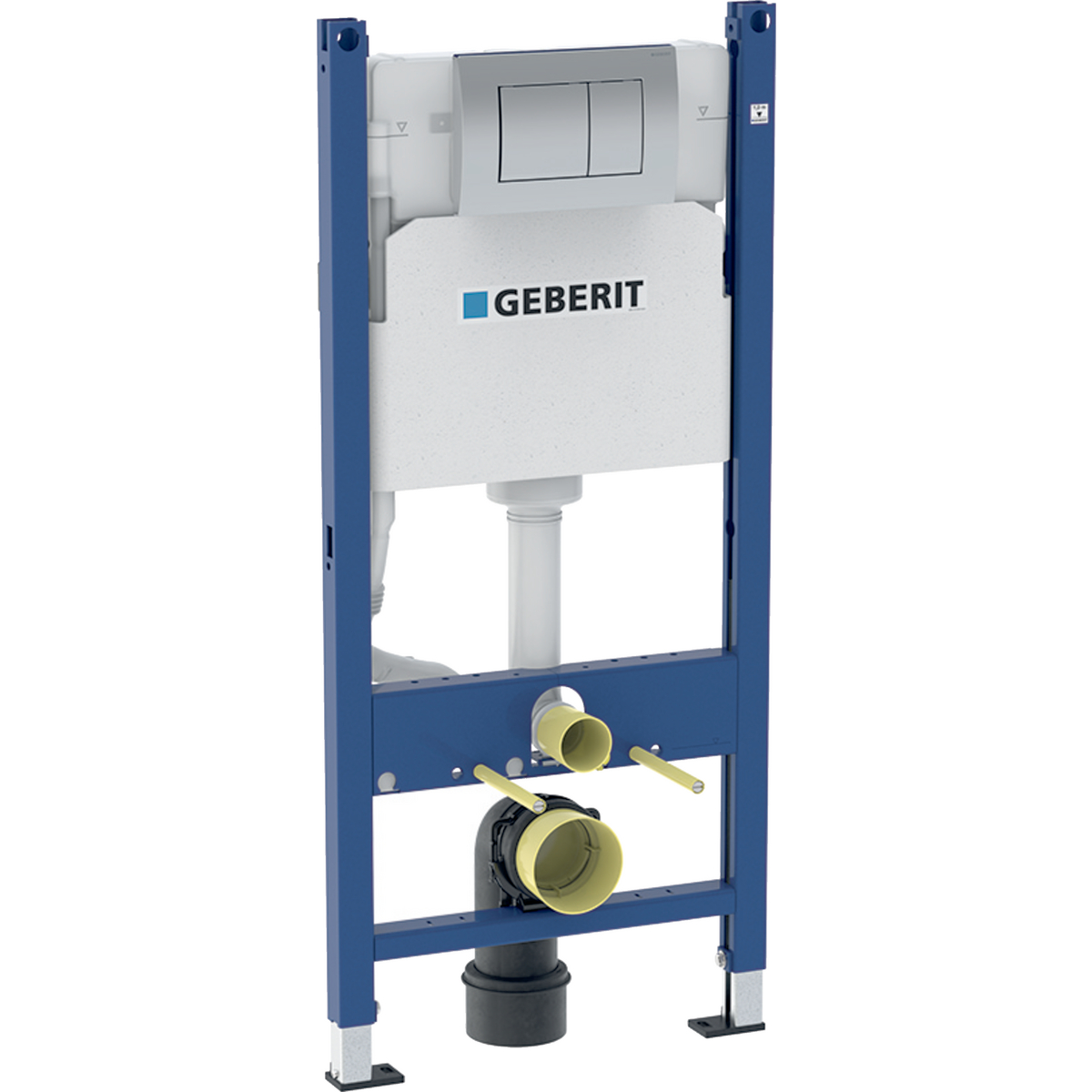 Geberit Duofix element for wall-hung WC, 112 cm, with Delta concealed cistern 12 cm, Delta01 actuator plate, round