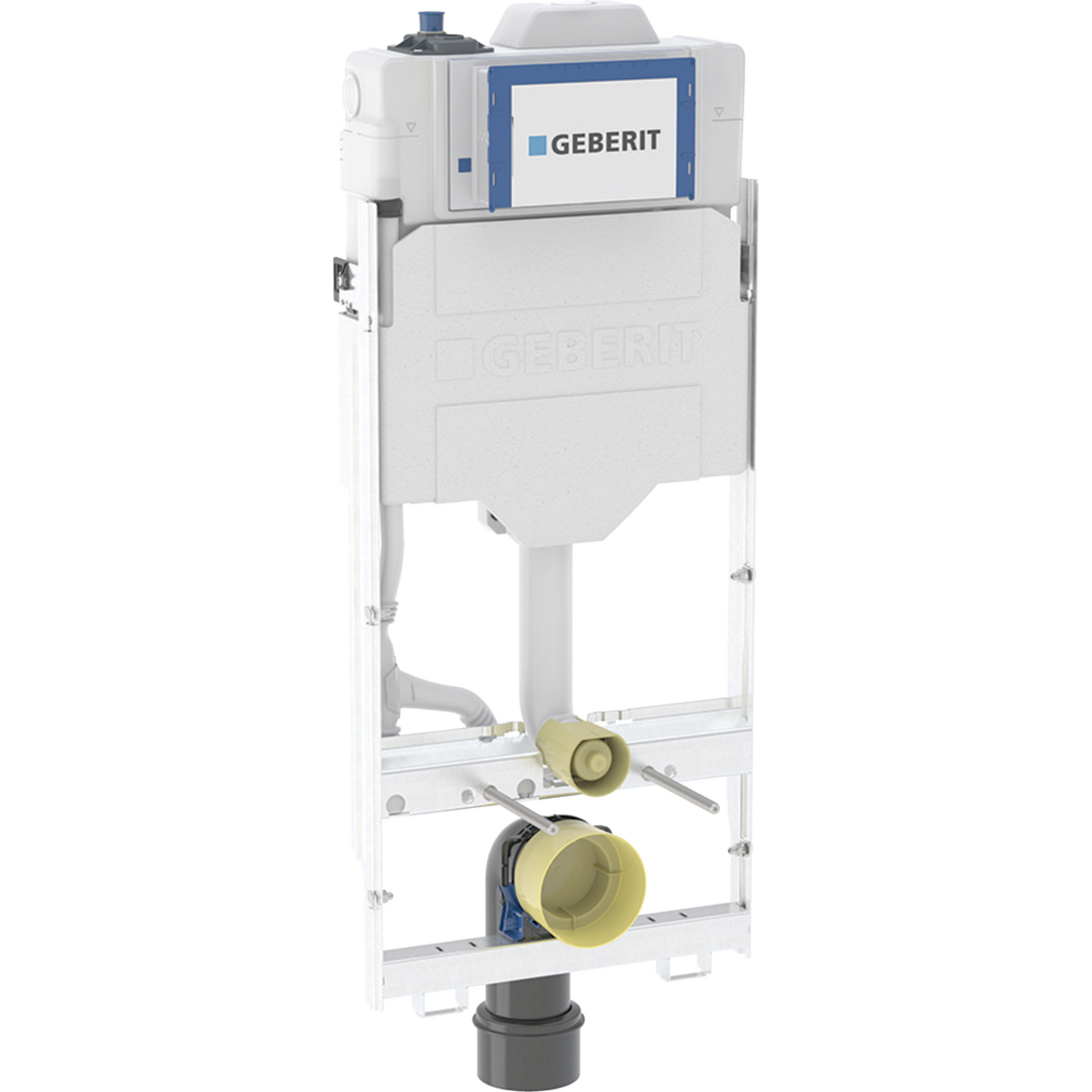 Geberit GIS element for wall-hung WC, 125 cm, with Geberit Sigma concealed cistern 12 cm, with HS30 hygiene flush unit: Connection=2 water supply connections