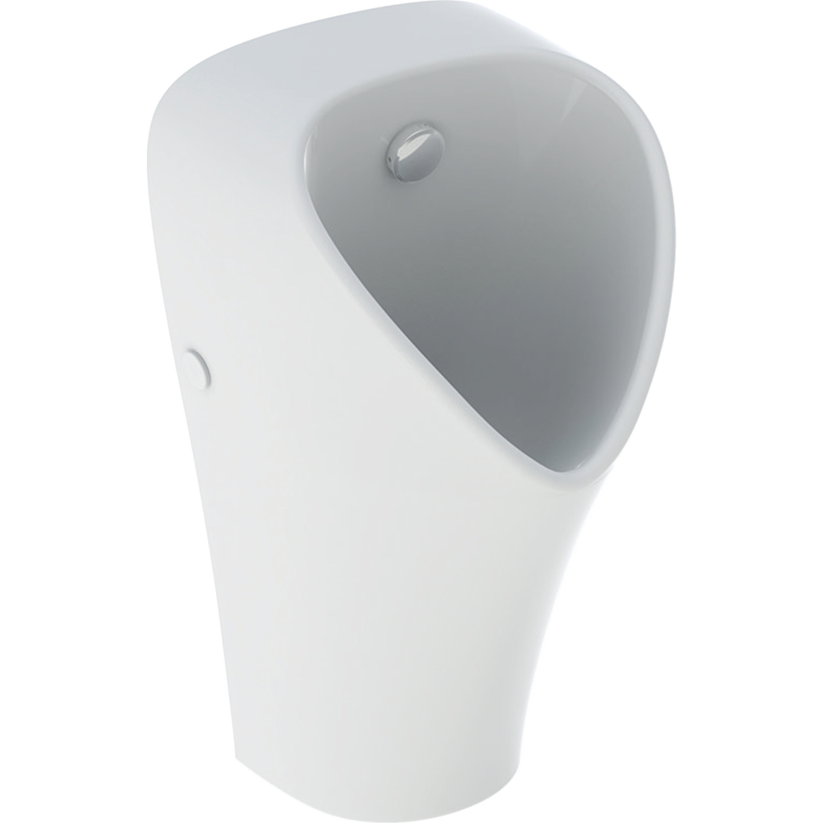 Geberit Renna urinal, inlet from the top, outlet to the rear: T=23cm, Outlet=to the rear and downwards, Inlet=top, White / Glossy