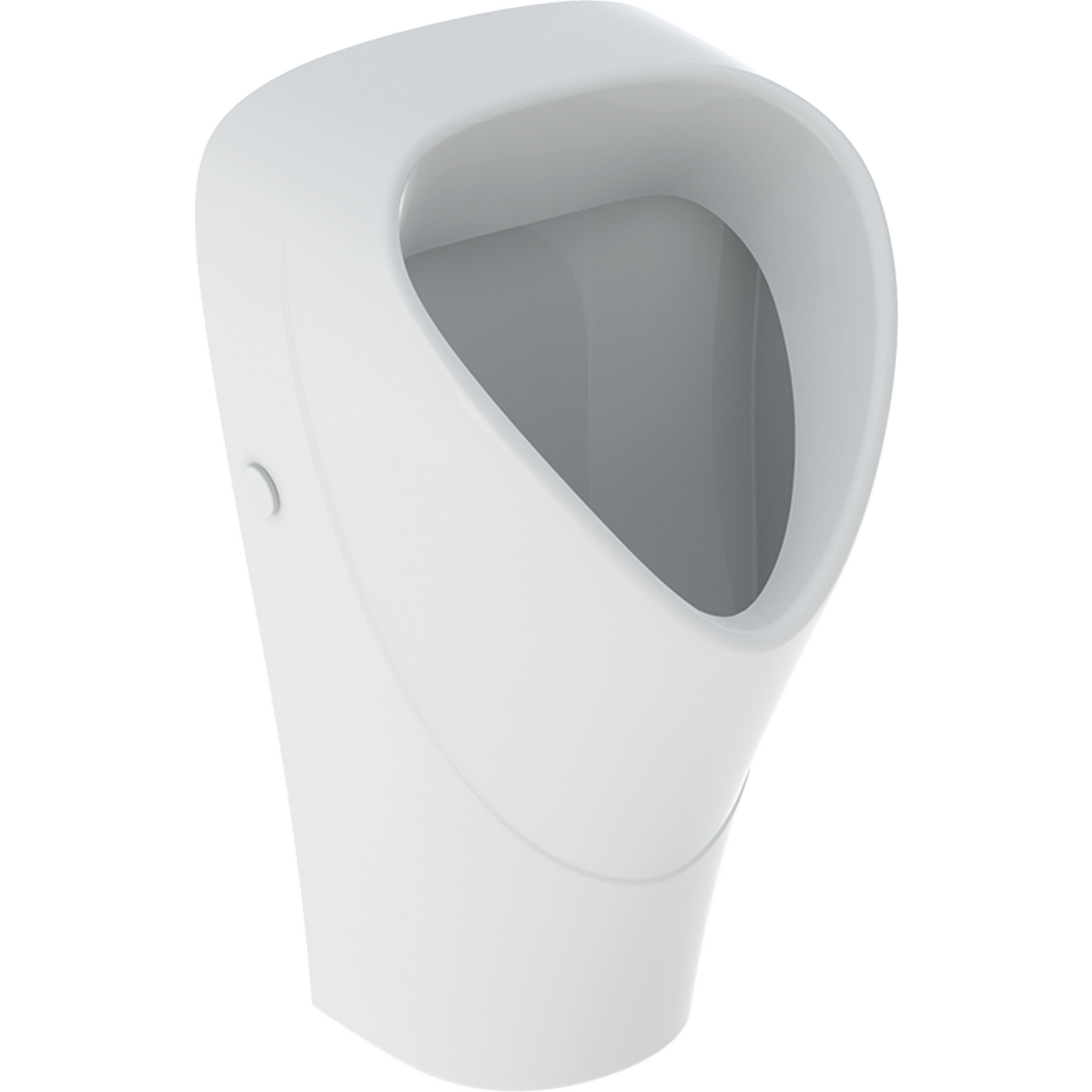 Geberit Renova urinal, trigonal, inlet from the rear, outlet to the rear or downwards: T=30cm, Outlet=to the rear, Inlet=rear, White