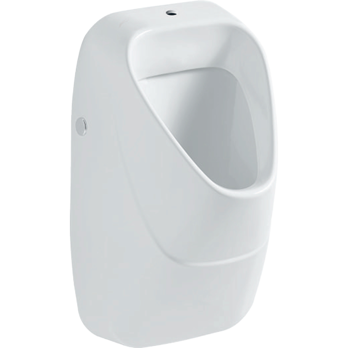 Geberit 300 Urinoirs urinal with drain strainer, inlet from the rear, outlet to the rear or downwards: T=34cm, Outlet=to the rear or downwards, Inlet=rear, White / KeraTect