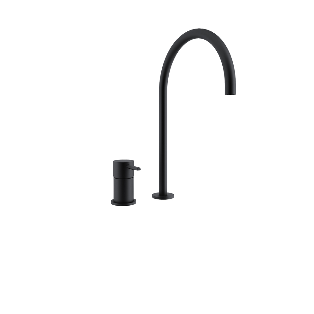 394003NM NEGRO MATE FREGADERO REPISA SIN DUCHITA 8L ODISEA CAÑO ALTO 220mm