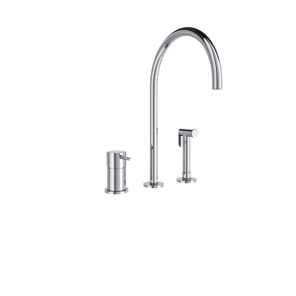 394103 CROMO FREGADERO REPISA CON DUCHITA 8L ODISEA CAÑO ALTO 220mm