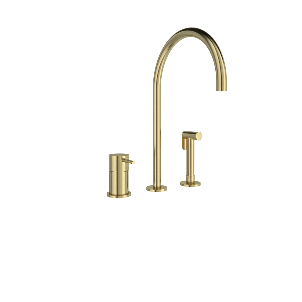 394103OC ORO CEPILLADO FREGADERO REPISA CON DUCHITA 8L ODISEA CAÑO ALTO 220mm