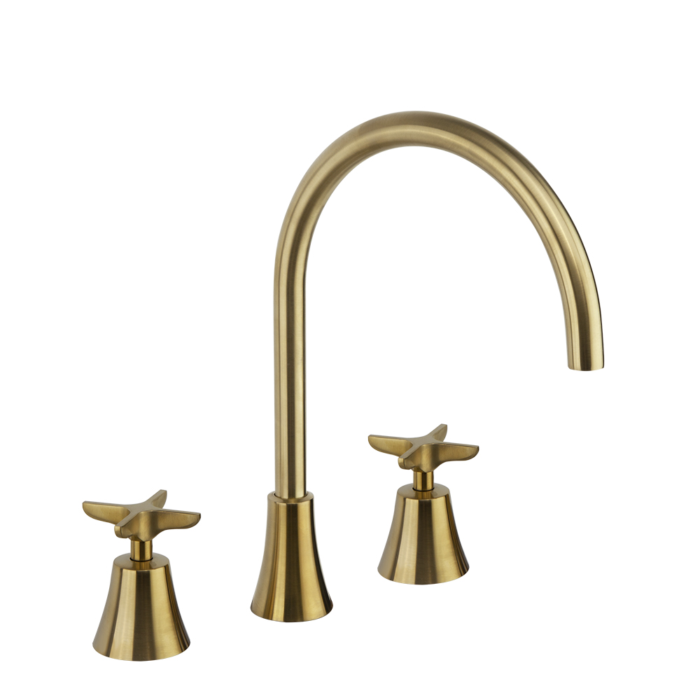 914901OC ORO CEPILLADO FREGADERO REPISA 8L ADAGIO CAÑO GIRATORIO 170mm